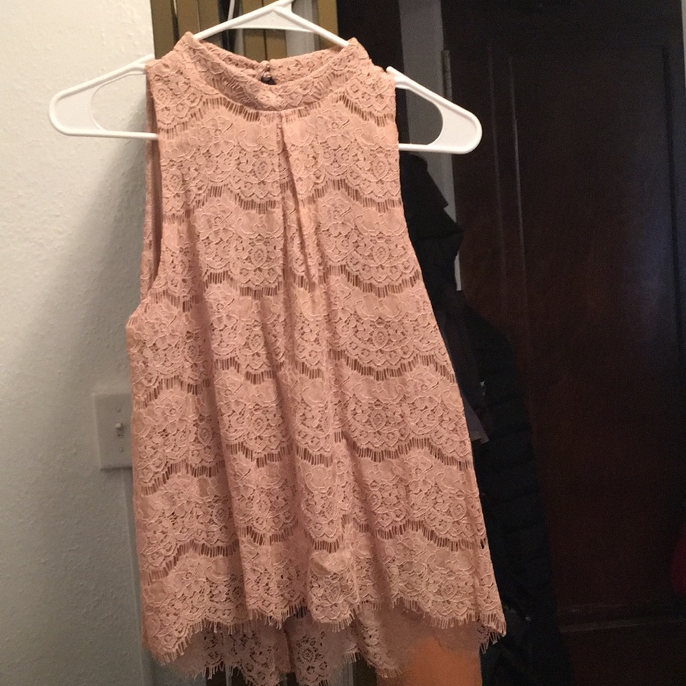 Blush lace pretty top